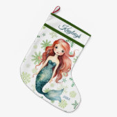 Grande Chaussette De Noël Mermaid Girl (Devant (Accrochage))