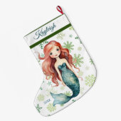 Grande Chaussette De Noël Mermaid Girl (Dos (Accrochage))