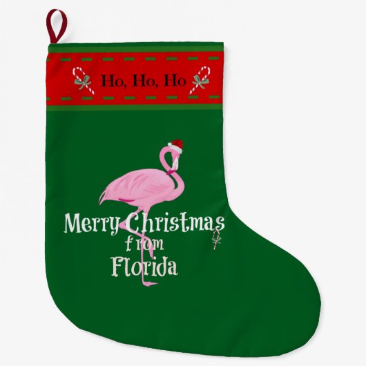 Grande Chaussette De Noël "Merry Christmas from Florida" (Devant)