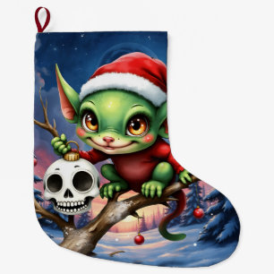 Grande Chaussette De Noël Merry Mischief – Le Petit Elf de Noël.