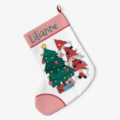 Grande Chaussette De Noël Mes premiers cadeaux personnalisés de Noël (Dos (Accrochage))