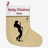 Grande Chaussette De Noël Mesdames Golfer (Devant)
