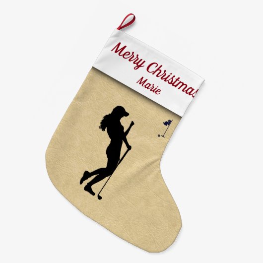 Grande Chaussette De Noël Mesdames Golfer (Devant (Accrochage))