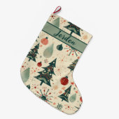 Grande Chaussette De Noël Mi-siècle Vacances Modernes (Devant (Accrochage))