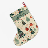 Grande Chaussette De Noël Mi-siècle Vacances Modernes (Dos (Accrochage))