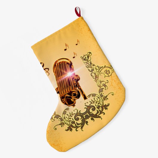 Grande Chaussette De Noël Microphone et clef impressionnants (Dos (Accrochage))