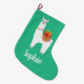 Grande Chaussette De Noël Mignonne lama de Noël de l'Alpaga (Devant (Accrochage))