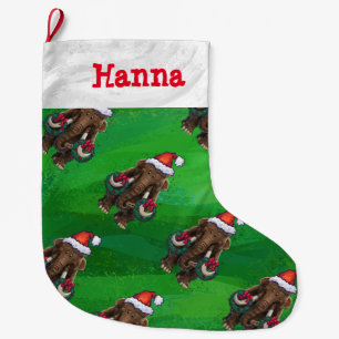 Grande Chaussette De Noël Mignonne Mastodon Vaste réserve de Noël