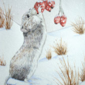 Grande Chaussette De Noël Mignonne souris mangeant des baies de neige faune