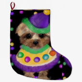 GRANDE CHAUSSETTE DE NOËL MINI YORKIE POO    (Devant)