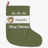 Grande Chaussette De Noël Minimal neutral Nordic tone personalized christmas (Devant)