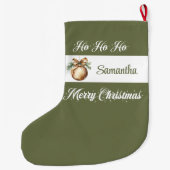 Grande Chaussette De Noël Minimal neutral Nordic tone personalized christmas (Dos)