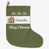 Grande Chaussette De Noël Minimal Script Personalized Christmas Stocking (Devant)