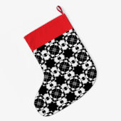 Grande Chaussette De Noël Minimalist retro check pattern – Monochrome design (Dos (Accrochage))
