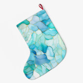 Grande Chaussette De Noël Mint Aqua Pearl Marbre or (Dos (Accrochage))
