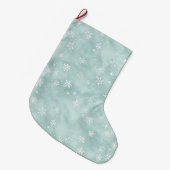 Grande Chaussette De Noël Mint Blue Snowflakes Christmas   (Devant (Accrochage))