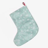Grande Chaussette De Noël Mint Blue Snowflakes Christmas   (Dos (Accrochage))