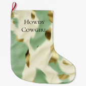 Grande Chaussette De Noël Mint Green Cream Gold Cowhide (Devant)