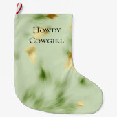 Grande Chaussette De Noël Mint Green Gold Cowhide (Devant)