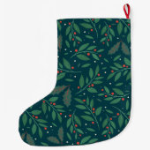 Grande Chaussette De Noël Mistletoe & Holly Christmas Stocking (Dos)
