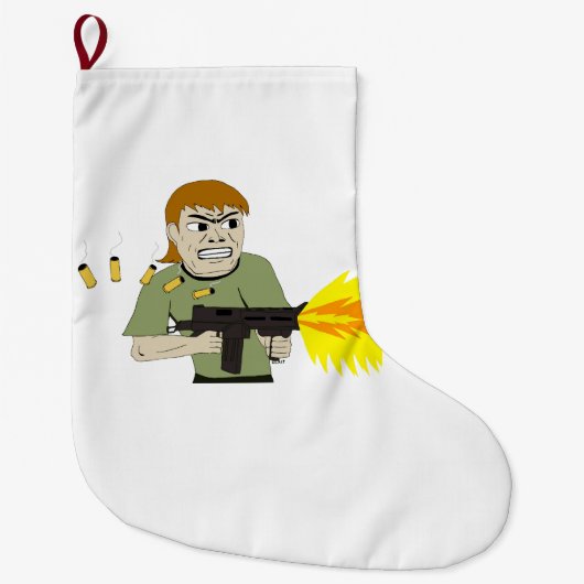 Grande Chaussette De Noël mitrailleuse (Devant)
