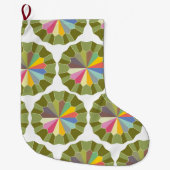 Grande Chaussette De Noël modèle de roue couleur (Devant)