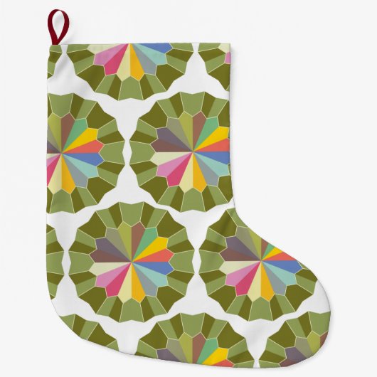 Grande Chaussette De Noël modèle de roue couleur (Devant)