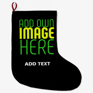 GRANDE CHAUSSETTE DE NOËL MODÈLE DE TEXTE D'IMAGE NOIRE SIMPLE ET MODERNE