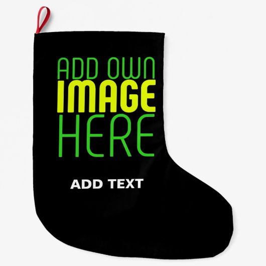 GRANDE CHAUSSETTE DE NOËL MODÈLE DE TEXTE D'IMAGE NOIRE SIMPLE ET MODERNE (Devant)