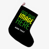 GRANDE CHAUSSETTE DE NOËL MODÈLE DE TEXTE D'IMAGE NOIRE SIMPLE ET MODERNE (Devant (Accrochage))