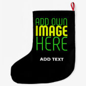 GRANDE CHAUSSETTE DE NOËL MODÈLE DE TEXTE D'IMAGE NOIRE SIMPLE ET MODERNE (Dos)