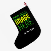 GRANDE CHAUSSETTE DE NOËL MODÈLE DE TEXTE D'IMAGE NOIRE SIMPLE ET MODERNE (Dos (Accrochage))