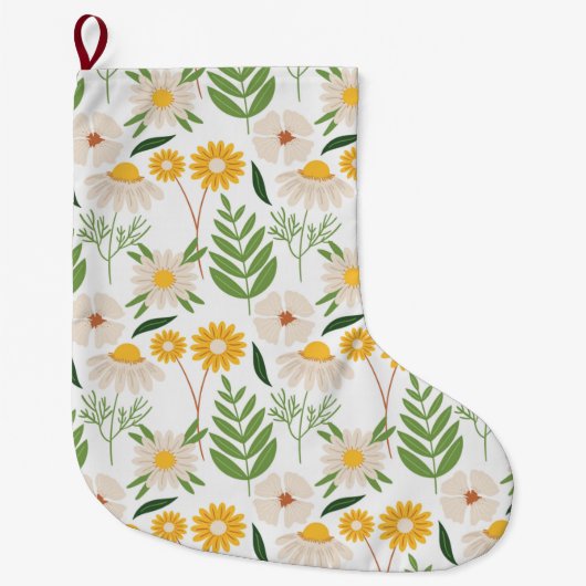 Grande Chaussette De Noël Modèle floral (Devant)