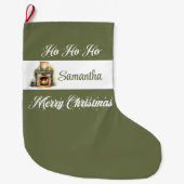 Grande Chaussette De Noël Modern earthy minimalist personalized christmas (Devant)