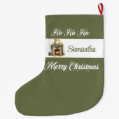 Grande Chaussette De Noël Modern earthy minimalist personalized christmas (Dos)