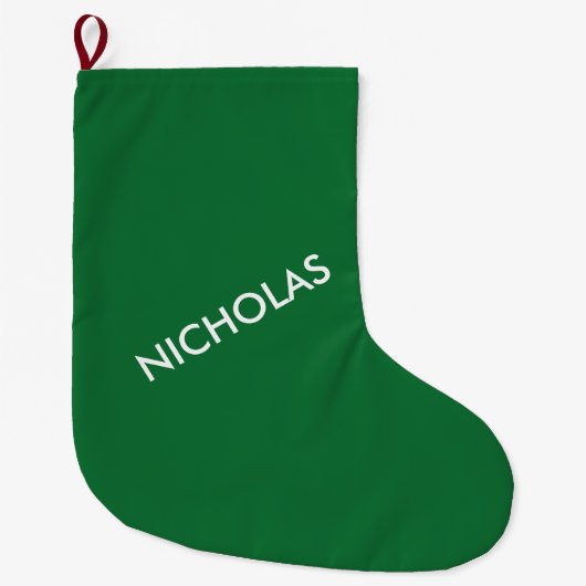 Grande Chaussette De Noël Moderne Chic Vous L'Appelez Personnalisé Vert (Devant)
