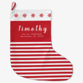 Grande Chaussette De Noël Mon 1er Noël Nom personnalisé Date (Devant)