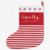 Grande Chaussette De Noël Mon 1er Noël Nom personnalisé Date (Dos)