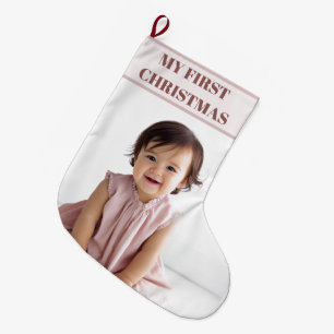 Grande Chaussette De Noël Mon Premier Noël Bébé Photo Chausson