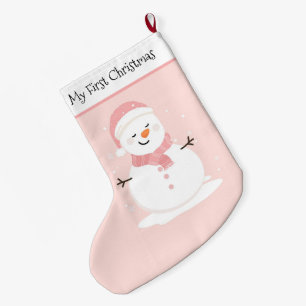 Grande Chaussette De Noël Mon premier Snowman de Noël