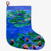 Grande Chaussette De Noël Monet - Lilies d'eau (rouge) (Devant)