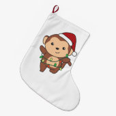 Grande Chaussette De Noël Monkeys (Devant (Accrochage))