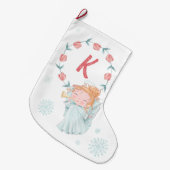 Grande Chaussette De Noël Monogramme d'ange de Noël (Devant (Accrochage))