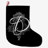 Grande Chaussette De Noël Monogramme personnalisé initial (Devant)
