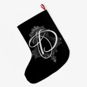 Grande Chaussette De Noël Monogramme personnalisé initial (Dos (Accrochage))