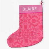 Grande Chaussette De Noël Monogramme rose preppy (Dos)