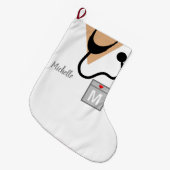 Grande Chaussette De Noël Monogramme supérieur de l'infirmière Médicale pers (Devant (Accrochage))