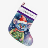 Grande Chaussette De Noël Monster mignon (Devant (Accrochage))