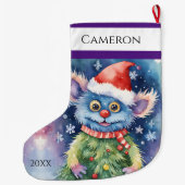 Grande Chaussette De Noël Monster mignon (Dos)