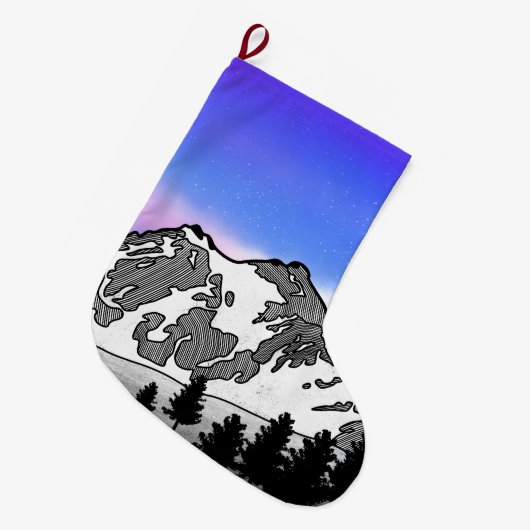 Grande Chaussette De Noël Mont Baker (Devant (Accrochage))